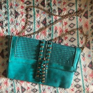 3/$20 Teal Gold Studded Purse